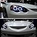 Ronnin - Fits 2002-2004 Acura RSX Upgraded LED Dual Rims Projector Headlights Assembly Pair | Black Smoke