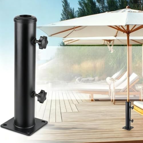 Support de parapluie en acier robuste pour montage extérieur de terrasse
