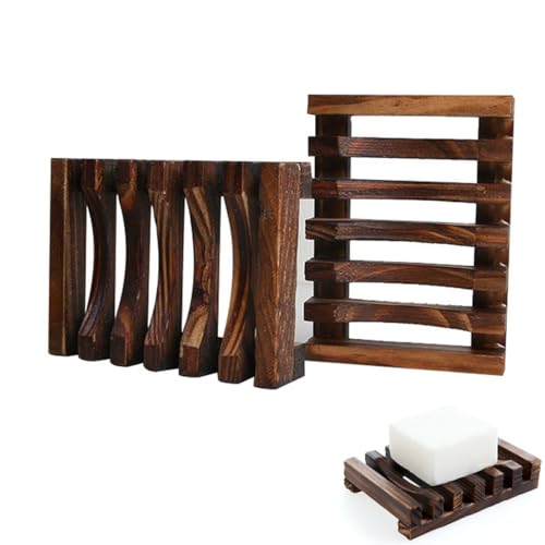 OUDQFCJ Jaboneras Caja Madera Natural Ducha Hecho a Mano de Bambú Bandeja de jabón para Ducha para Jabón,Esponjas y Más,Simple y Retro,Apto para Cocina,Baño,Jabonera Hecha a Mano