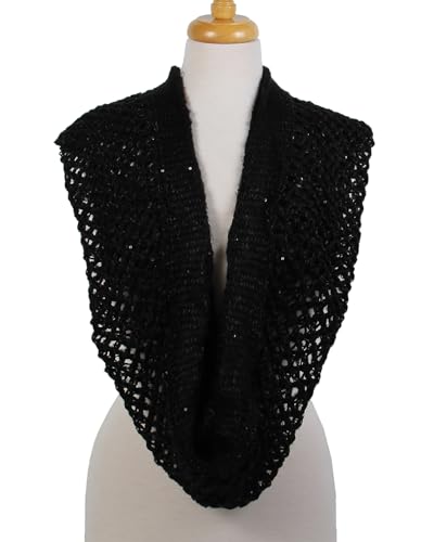 Scarfand's Winter Knit Unisex Wrap, Shawl, Infinity Loop Scarves with Sequins4