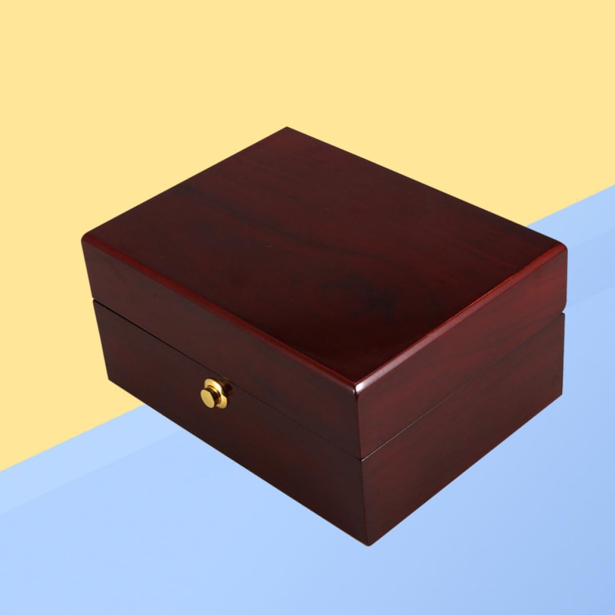 Brown Wood Watch Case Organizer with Single Grid and Removable Pillows image 4