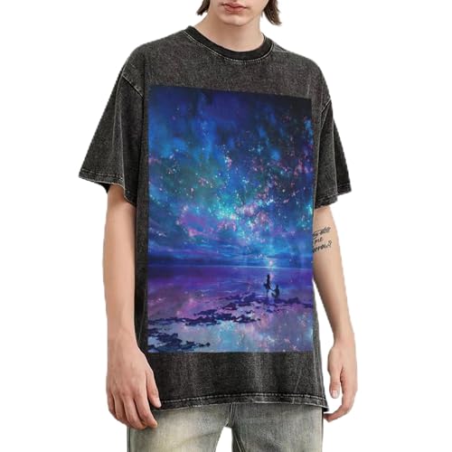 T-shirt surdimensionné imprimé aurores boréales idéal pour le quotidien décontracté