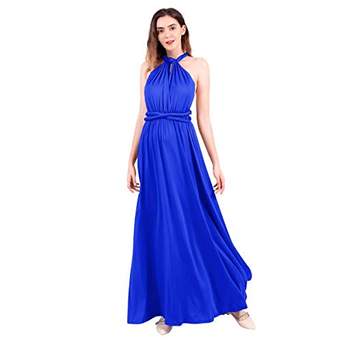 Image of Women Transformer Hi Low Evening Long Prom Dress Halter Convertible Multi Way Spaghetti Strap Wedding Cocktail Maxi Gown