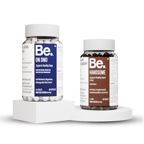 Image of Be Classic | Sleep & Biotin Supplement Bundle | Supports Deep Restorative Sleep, Beard Growth & Hair Strength | Ashwagandha Melatonin Sleep Aid + Biotin Tablets with Pumpkin Seed Oil | 60 + 60 Caps