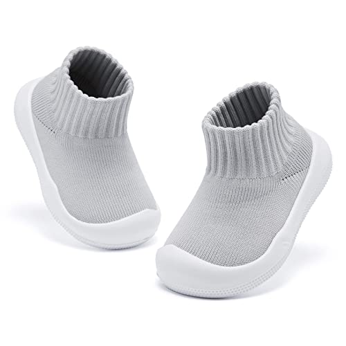 Image of Eashi Baby Boy Girl Non-Skid Indoor Infant Walking Shoes Breathable Warm Elastic Sock Shoes with Memory Sole Protect Toes Outdoor Sneakers