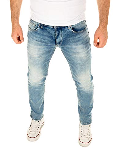 WOTEGA - Alistar Herren Jeanshose - Blaue Slim Fit Jeans - Männer Hosen Mit Stretch, Blau (Flint...