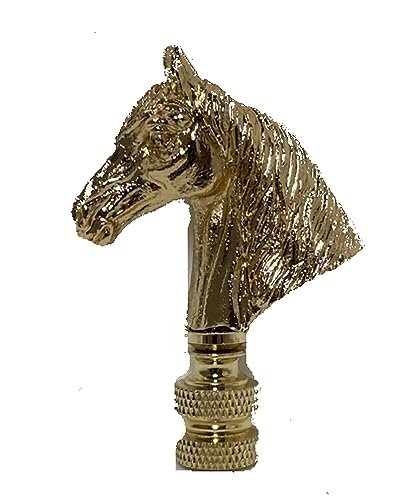 Image of HORSE LAMP SHADE FINIAL WITH POLISHED BRASS FINISH) #107