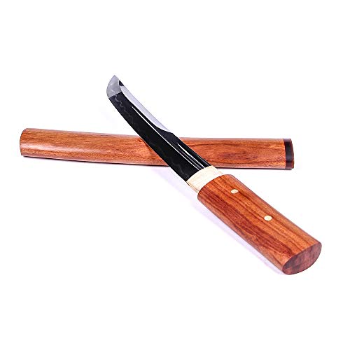 siwode Short Sharp Handmade Katana,Full Tang, Rosewood,Japanese Ninja Samurai Real Sword (T10 Clay_Tempered) 15-Inch