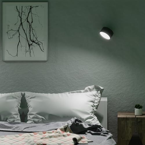 Image of LED Reading Lights, Rechargeable USB Wall Mounted Sconces 3 Color Temperatures, 360 Rotate Magnetic Ball LED Wall Mounted Cordless Lamp for Reading Bedroom Bedside