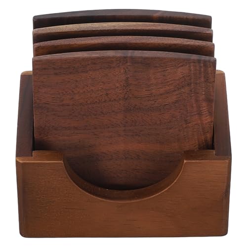 Sous-verres carrés en bois de noyer COLLBATH résistant à la chaleur