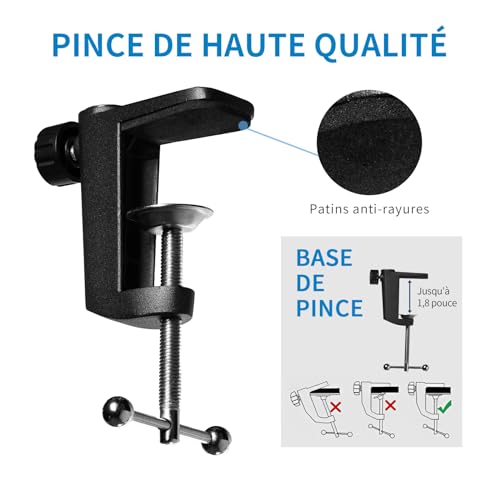 Bras de microphone adaptable compatible PM1 support bureau FEELWORLD AMS1 - 5