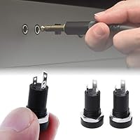 Ximimark 4 x 3,5 mm Audio-/Video-Klinkenbuchse, Stereo, Lötpanelanschluss, Kopfhöreranschluss, 3-polig, Schwarz mit Mutter – Ansicht 6