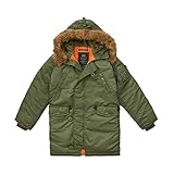 Alpha Industries Boys' N-3B Parka (4T, Sage)