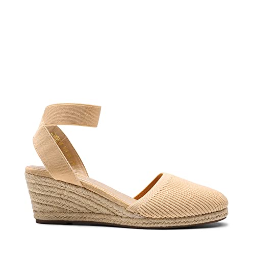 Image of DREAM PAIRS Women's Ankle Strap Wedge Sandals | Espadrilles Sandals, Elastic Ankle Strap, Cushioned Comfort for Summer Outfit, Fashion Dressy Shoes