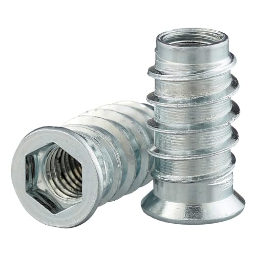 Insert fileté M8 x 24 mm DSM douille à visser en acier zingué pour filetage bois ISK