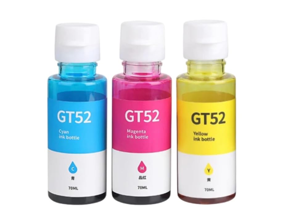 Comaptible dye Refill Ink for HP GT Series Ink Tank GT51 GT52 5810, 310, 315, 319, 410, 415, 419, 5820 Printer (Cyan/Magenta/Yellow(70ml)) (B0D9WND1DF) Amazon Price History, Amazon Price Tracker