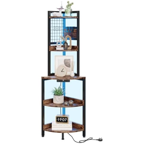 Dripex 152cm Corner Shelf with Power Outlets Cover