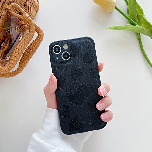 Coque iPhone 11 Pro antichoc silicone cuir souple noir motif