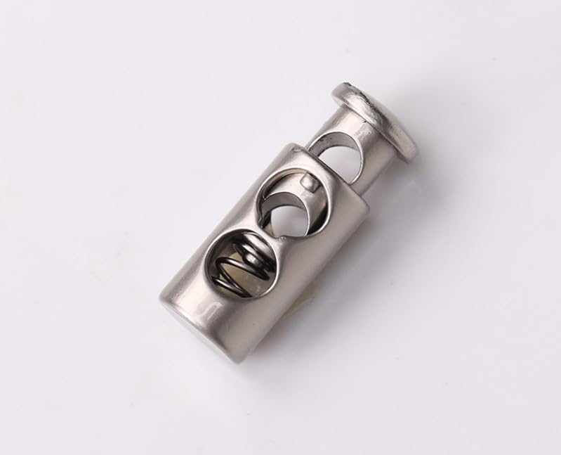 100pcs Plating Toggle Spring Clasp Stopper 2-Hole String Cord Locks - (Color: 2, Size: 21.5x8)