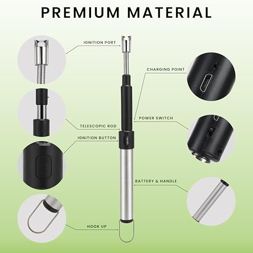 Encendedor eléctrico recargable con cuello 360° flexible miniatura 3