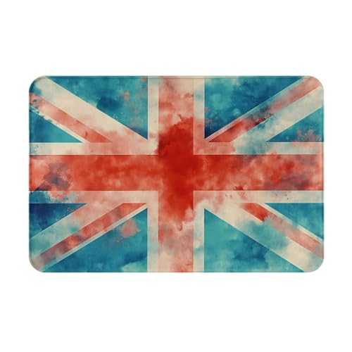 Felpudo Exterior Felpudo Divertidos Felpudo De Bienvenida Atrapar Suciedad Alfombra Puerta para Interior Cuarto Garajes 40X60Cm Bandera De Union Jack