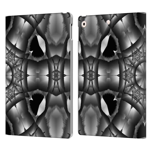 Étui portefeuille iPad 10.2 en cuir Haroulita Gris Problème Abstract 3