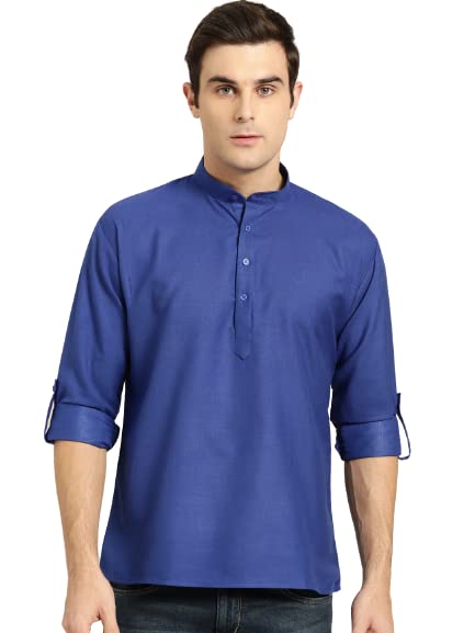 Image of SOJANYA Men's Cotton Regular Fit Short Kurta