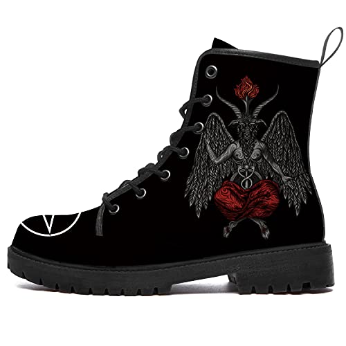 Satanic Boots Womens Mens Combat Boots Waterproof Ankle Booties Work Boots Classic Boots Shoes Gifts for Women Men