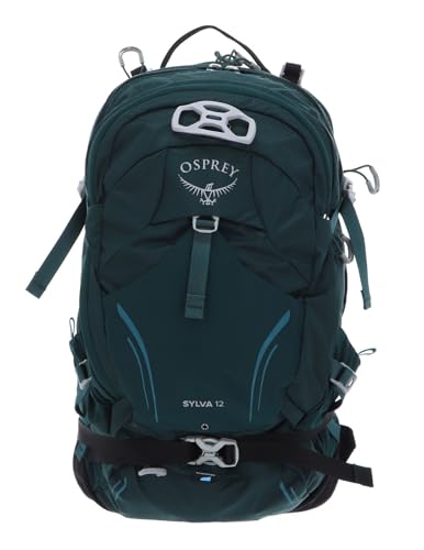 Osprey Syncro/Sylva Mochilas Freeride - Diseñadas para el calor del desierto o climas húmedos - Panel trasero Airspeed - Depósito de 2.5L incluido, Baikal Green, Mujeres, 12 L