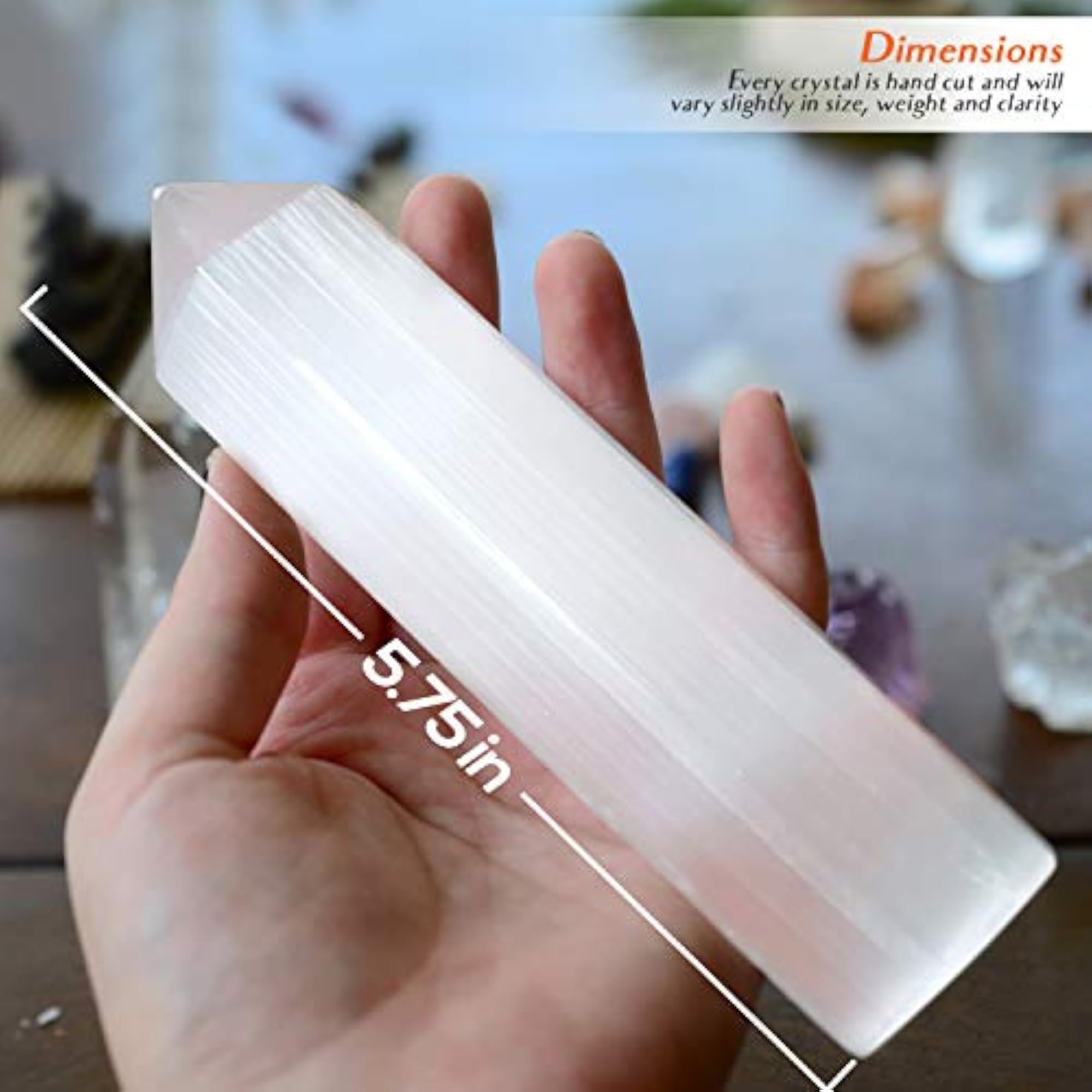 Moroccan Selenite Tower Large Crystal Point Wand