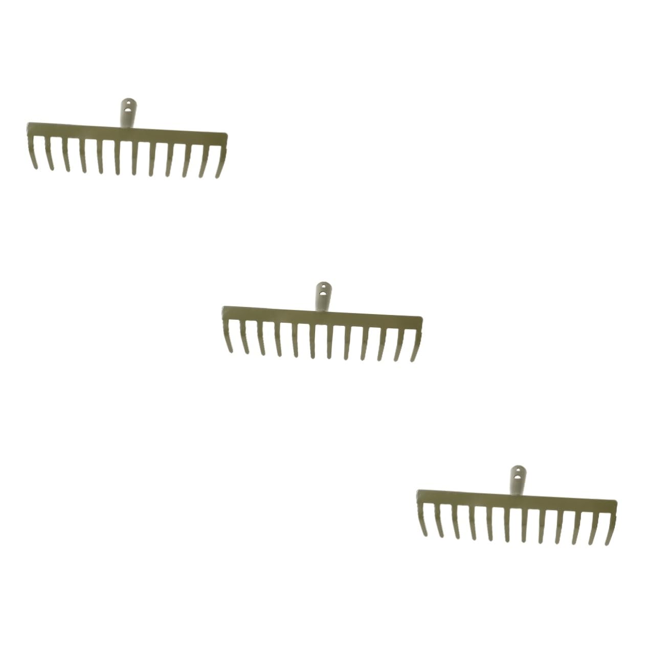Hemobllo 3piezas Rastrillo De Jardín Metálico Resistente para Césped y Caídas Herramienta De Jardinería Ergonómica Fácil De Usar Limpieza De Jardines para Jardineros