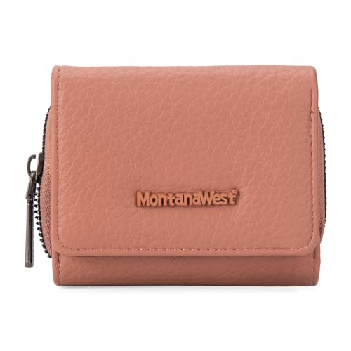 Image of Montana West Wallet Women RFID Blocking Wallets, Card Cases & Money Organizers Wallets with Zipper Coin Pocket, A Pink, Small, Casual