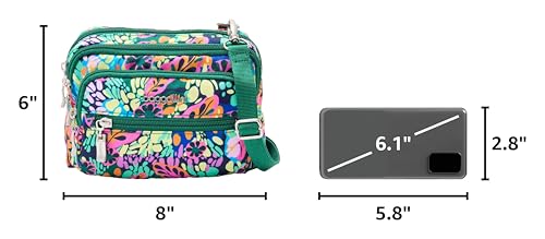 Image of Baggallini Triple Zip Small Crossbody Bag for Women - Lightweight Convertible Fanny Pack Belt Bag