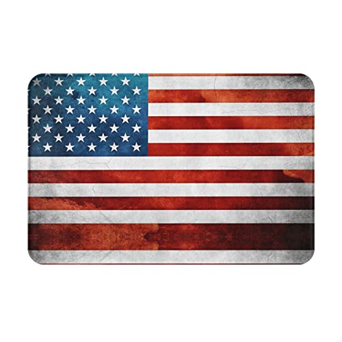 DMORJ Tapis de sol antidérapant en flanelle avec drapeau américain vintage :  40,6 x 61 cm, pour intérieur, bureau, cuisine, chambre, salon, garage, bureau, etc