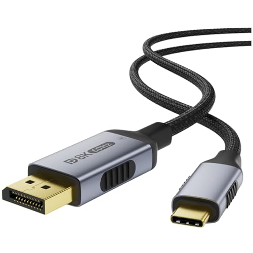 双方向 Type-C DisplayPort 1.4 変換ケーブル Displayport USB Cケーブル 8K@60Hz/4K@240Hz サポート Thunderbolt 4 Type-C ディスプレーポートケーブル 変換 Phone 17 16 iPad Mac-Book Mac Mini Surface Go XPS Chromebook Galaxy S24など対応-2M