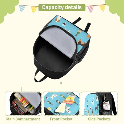 Cartoon Dogs Blue Kids Backpack for Girls Boys Kindergarten School Backpack for Toddler Kids School Bookbag Age 3-64