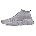 Santiro Boys Sneakers Kids Slip On Shoes Girls Lightweight Tennis Shoes Breathable Knit Sock Walking Shoes All Grey 12.5 M US