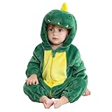 [Maeau] 恐竜 着ぐるみ 子供 ベビー ロンパース ハロウィン パジャマ クリスマス 仮装 コスプレ 子供 コスチューム 赤ちゃん服 防寒着 かわいい ルームウエア 誕生日 出産祝い 記念撮影#グリーン 90