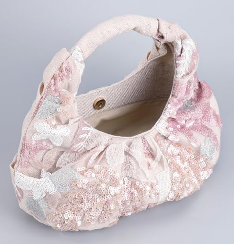 Floral Embroidery Sequin Evening Bag Women Macrame Shoulder Crossbody Purse Hobo Bags Summer Evening Clutch Purses3