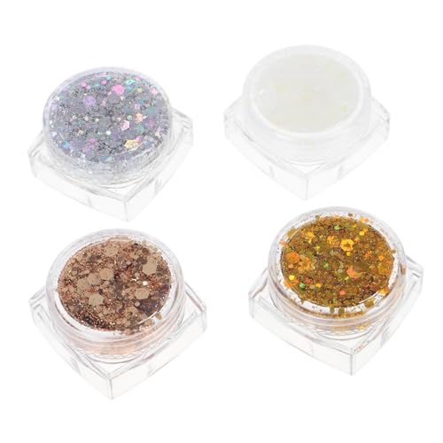 Didiseaon Sparkling Boys and Girls Party Decorations 4pcs Mermaid Sequins Glitter Makeup Set Hair Glitter for Boys and Girls Easy Water Clean-up