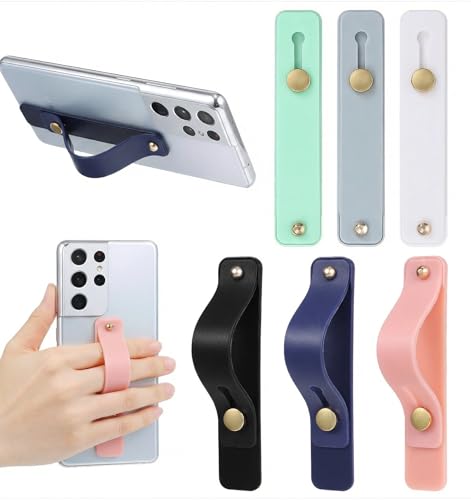 Silicone Phone Strap, 6 Pcs Universal Phone Grip Strap, 4-Inch Phones Case Grip for Most Smartphones (6 Colors)