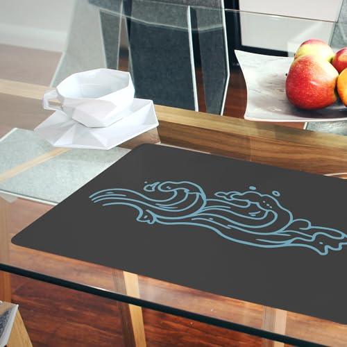 Sets de table vagues noir grand format 4 napperons mer et surf en liège - 6