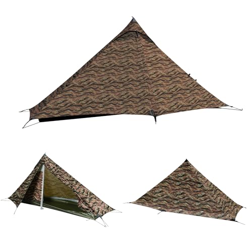 TENPLAY Ultralight Tent,1 Person,Backpacking Camping Tent,Trekking Pole Tent,4-Season,Lightweight,Nylon,Waterproof 5000mm,Compact,Easy Setup,Portable,Shelter for Camping,Hiking,Climbing.(Camouflage).