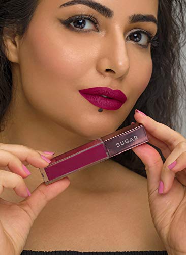 Image of SUGAR Cosmetics Mettle Liquid Lipstick for Women | Highly Pigmented | Transferproof & Long Lasting | 7ml - 05 Polaris (Medium dark, muted berry red)
