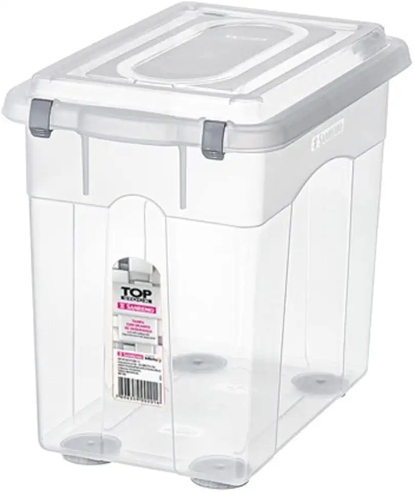 Sanremo - Caixa Organizadora Plástica de 26,5 Litros e Tampa com Travas, Linha Top Stock