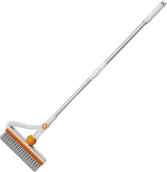 AWOKZA Deck Brush Veranda Cleaning Brush Bathroom Cleaning Brush Water Scraper Drainer Wiper 3 Adjustable Length Tile Brush Microfiber
