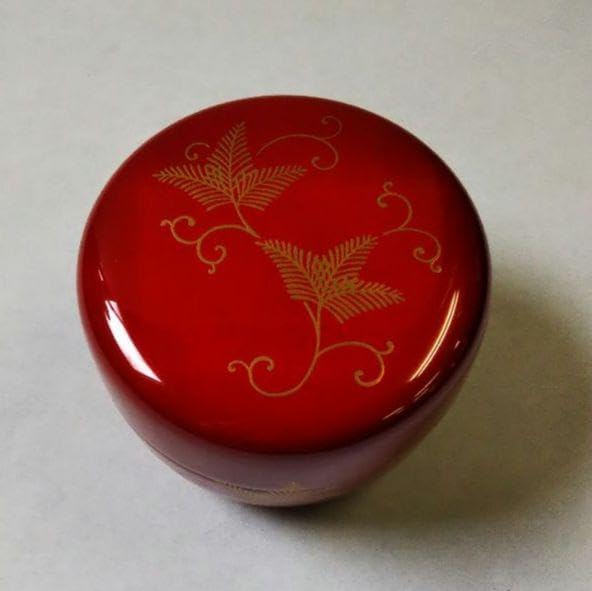 平棗 蒔絵 松 キッチン用品 茶道具 薄器 平棗 朱塗 松唐草 蒔絵