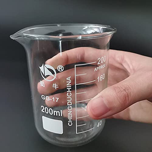 4 unids/Set 100ml/200ml/300ml/500ml Vaso de precipitados de Vidrio de Forma Baja, cristalería de Laboratorio de química