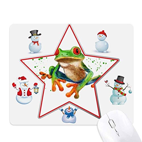 Tapis de souris grenouilles vertes et bonhomme de neige le cadeau de Noël idéal pour collègue