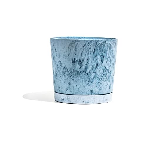 Via Citrus Large Plastic Pots for Plants - 100% Recycled Materials Denim Plastic Plant Pots for Indoor Outdoor Planters - Durable, UV & Frost Resistant Planting Pots, Nursery Pots, Flower Pots, Large Cover